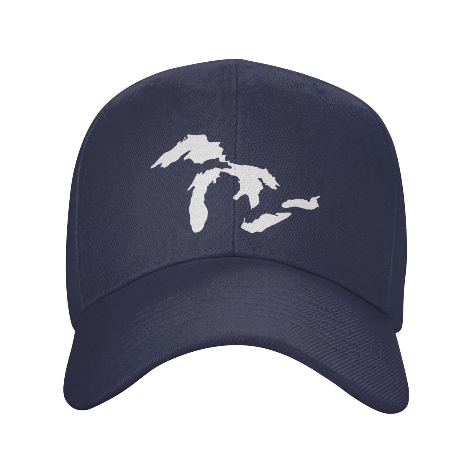 AXXOR Michigan map cap side view shows versatile unisex fit.
