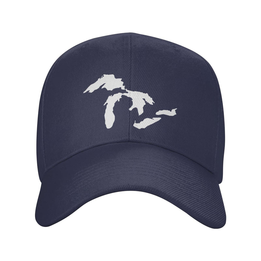 AXXOR Michigan map cap side view shows versatile unisex fit.