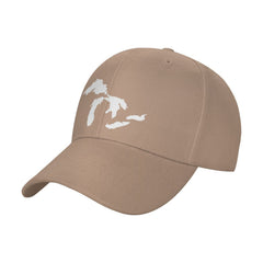 AXXOR Michigan map cap front view showing adjustable fit for everyday comfort.