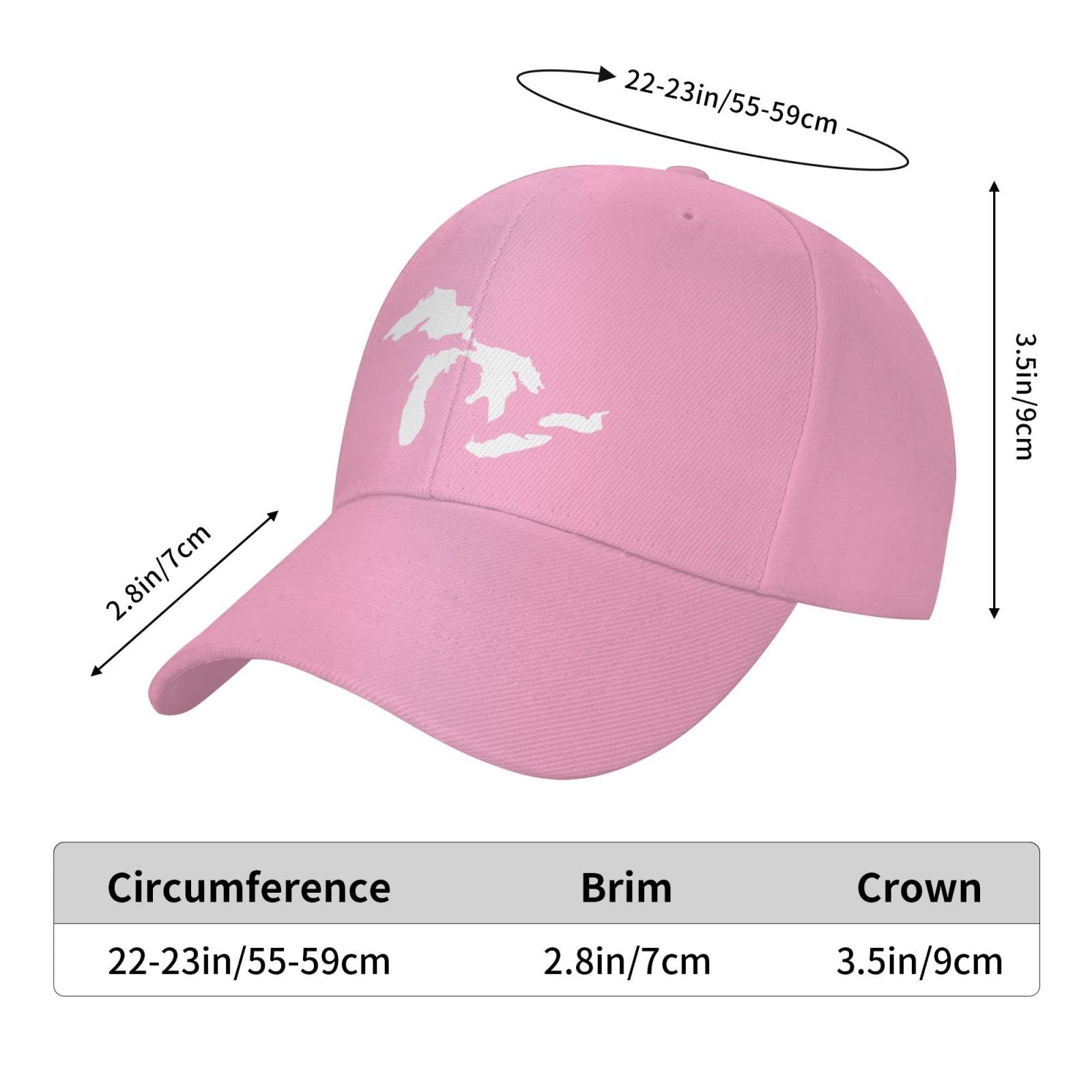 AXXOR pink accent on Michigan map cap attracts attention