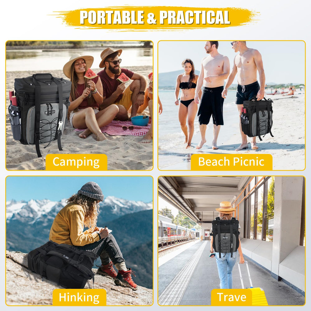 AYAMAYA Backpack Cooler ergonomic top handle and padded strap for comfortable carrying.