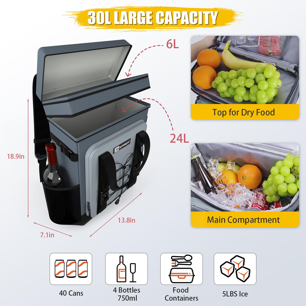 AYAMAYA Backpack Cooler five-layer insulation preserves contents for hours