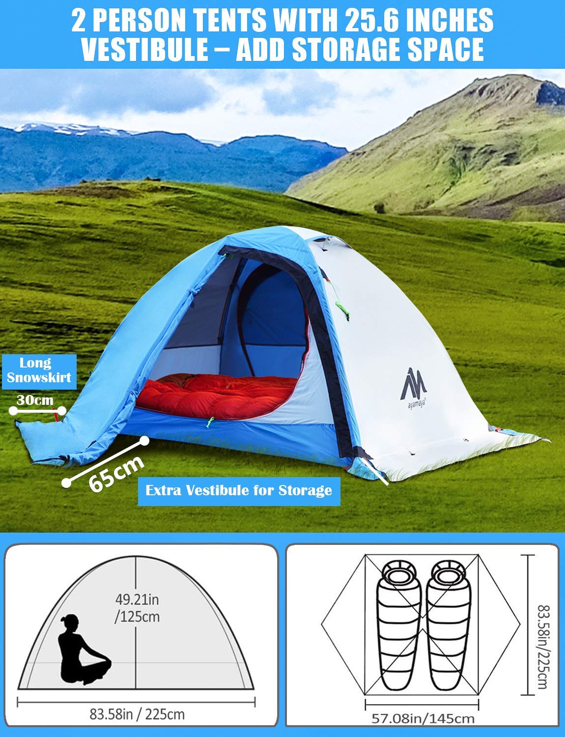 AYAMAYA double-layer design protects against wind and rain.
