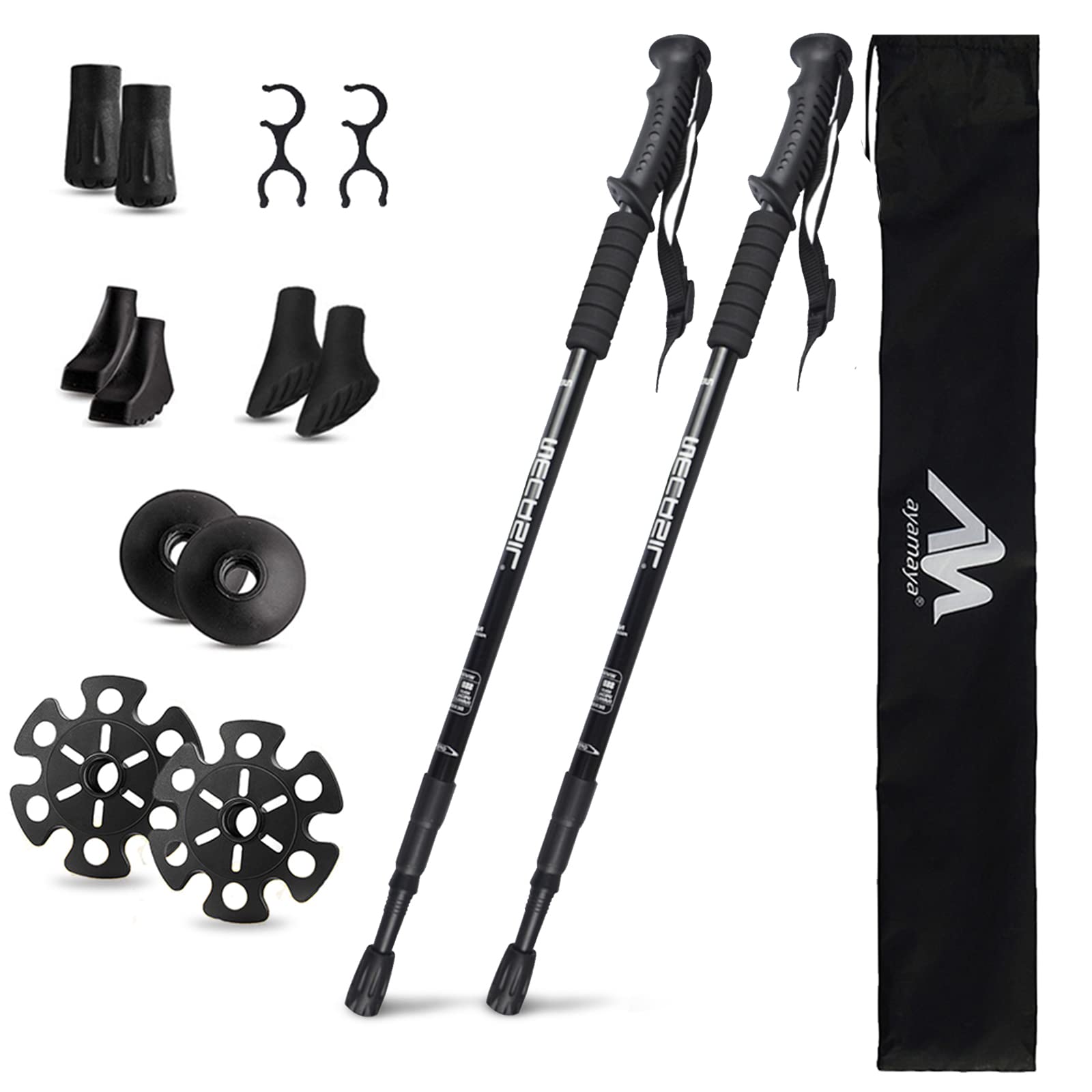 AYAMAYA hiking poles with extendable length fit hikers of all heights.