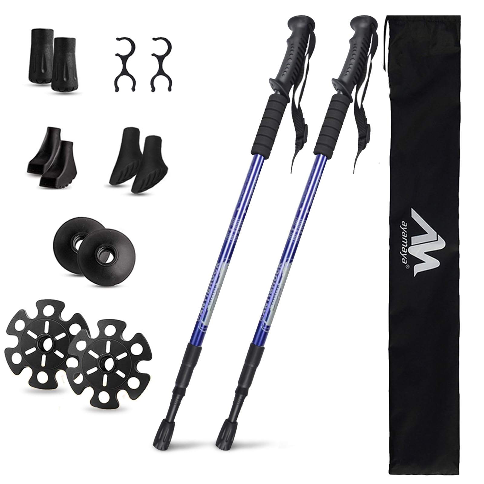 AYAMAYA hiking poles extended length demonstrating adjustable reach for tall hikers