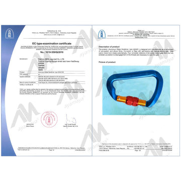 AYAMAYA rescue-ready carabiner for aerial work and rappelling tasks.