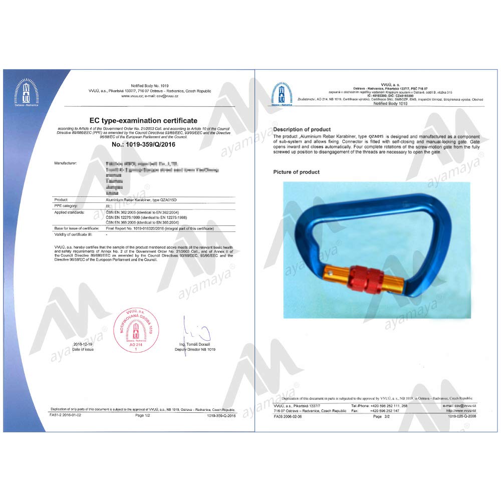 AYAMAYA rescue-ready carabiner for aerial work and rappelling tasks.