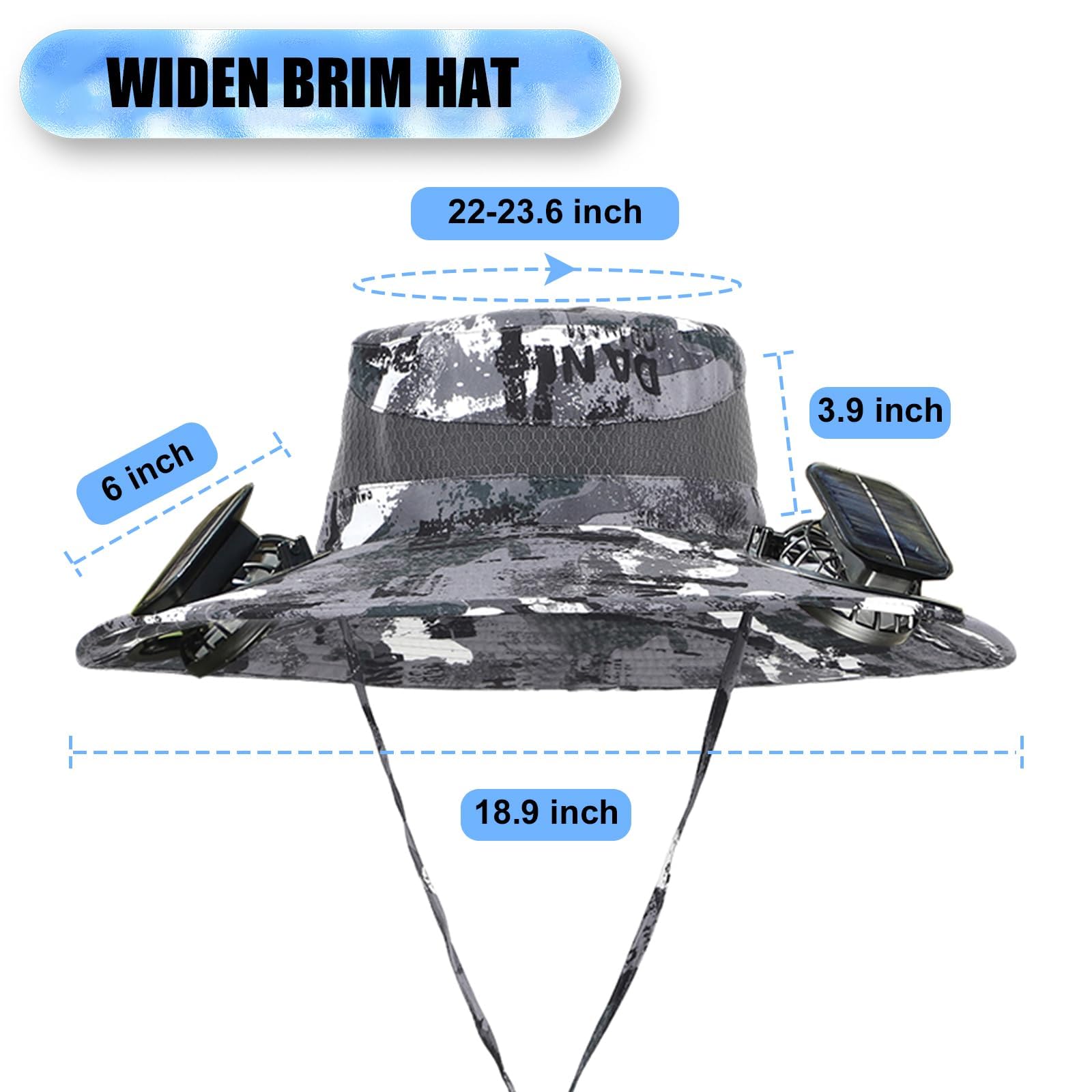 Outdoor use scene showing the hat in action during hiking and fishing