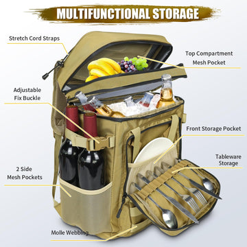 AYAMAYA MOLLE front webbing enables easy customization for gear attachment.