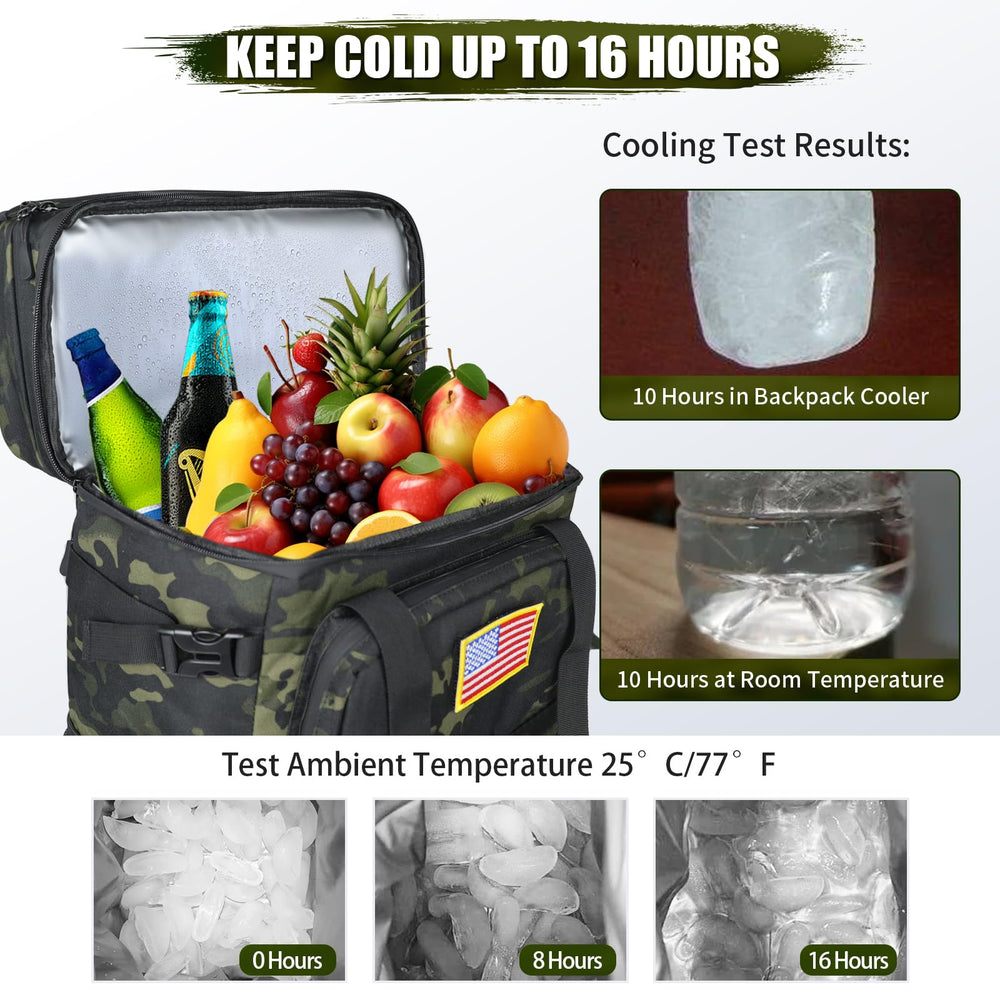 AYAMAYA tactical backpack cooler padded shoulder straps for comfortable all-day carry.