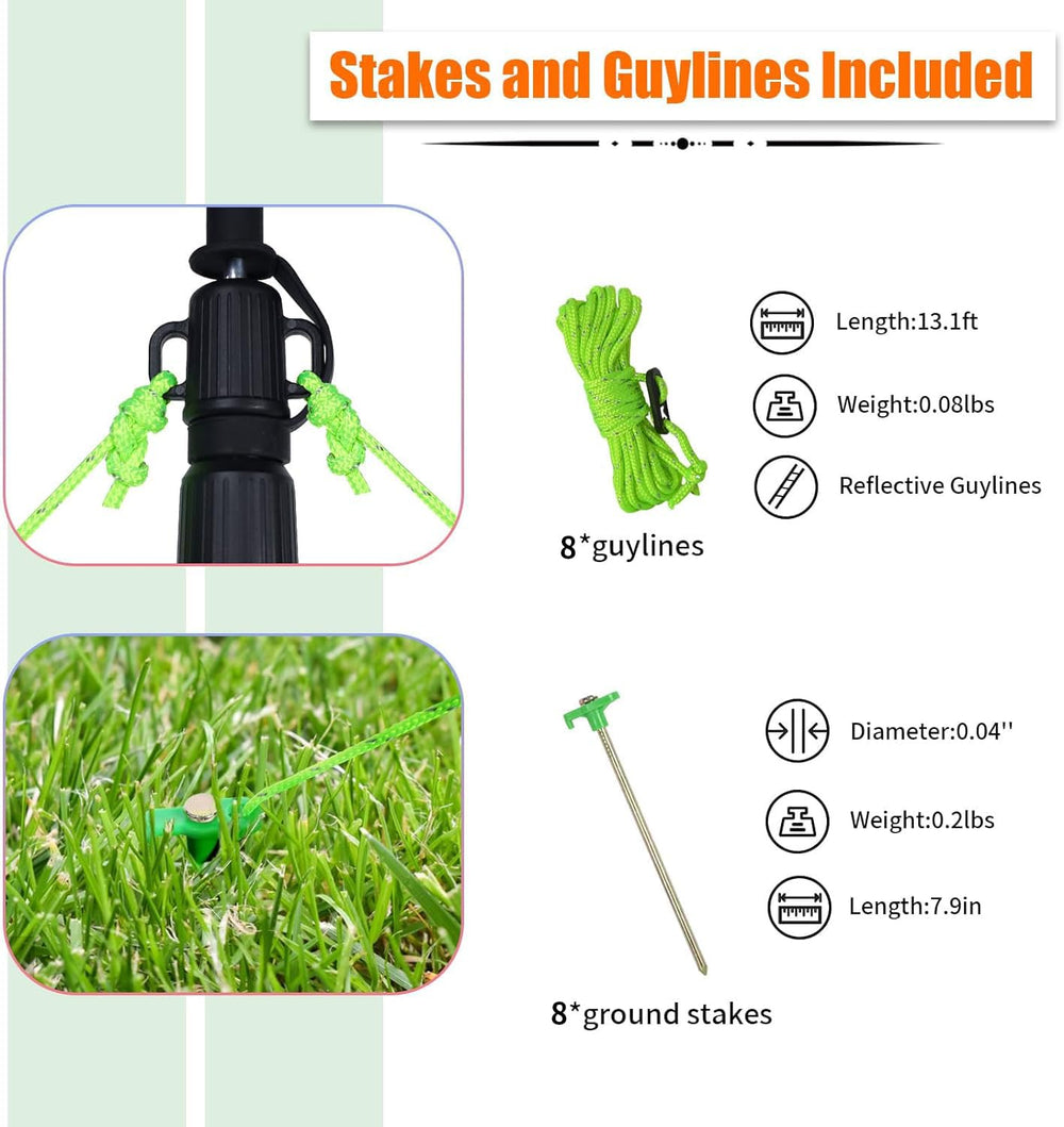 AYAMAYA tarp poles quick-lock mechanism enables tool-free length adjustment