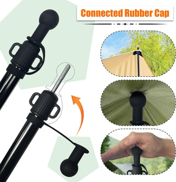 AYAMAYA tarp poles top rubber caps prevent slipping during setup