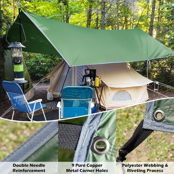 AYAMAYA waterproof rainfly keeps gear dry during light rain.