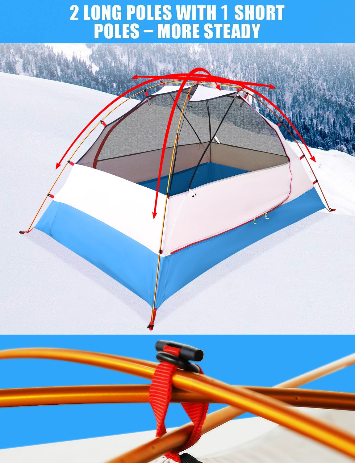 AYAMAYA tent doors open for improved airflow and comfort.