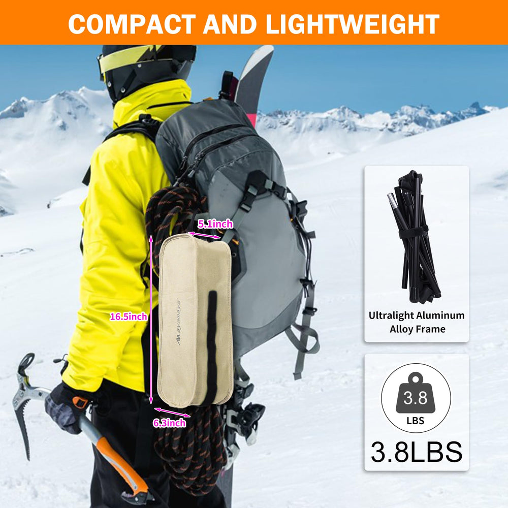 AYAMAYA Ultralight High Back Camping Chair base storage hook offers extra storage options.