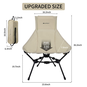 AYAMAYA Ultralight High Back Camping Chair side view emphasizes comfortable tall backrest and ample seating.