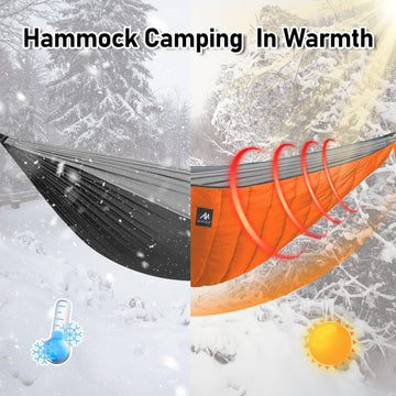 AYAMAYA underquilt 20D shell with DWR coating shown for weather resistance