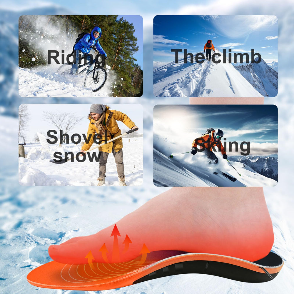 AYATAHA cut-to-fit heated insole demonstrating easy size adjustment.