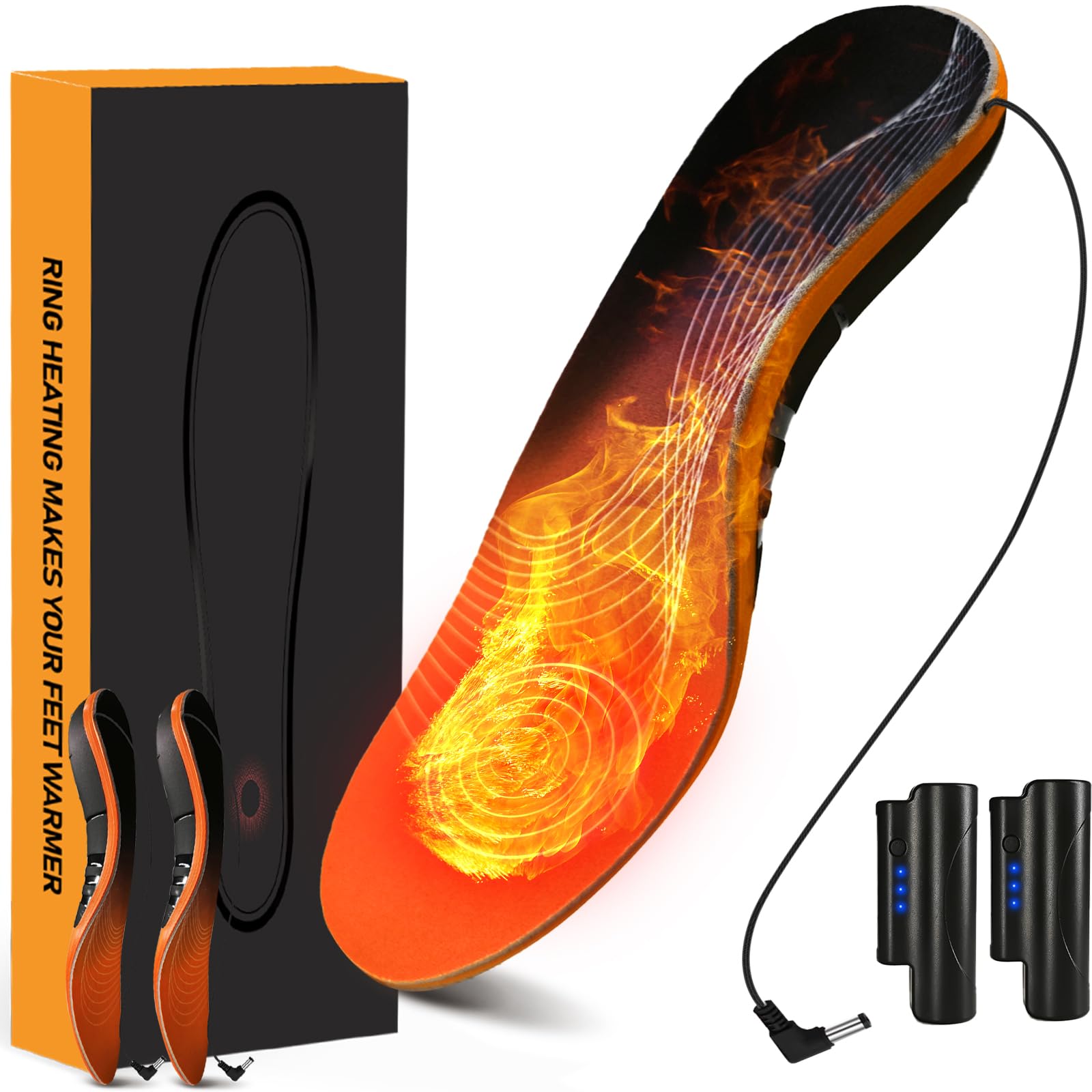 AYATAHA electric heated plantar insole top view with quick warmth for cold days