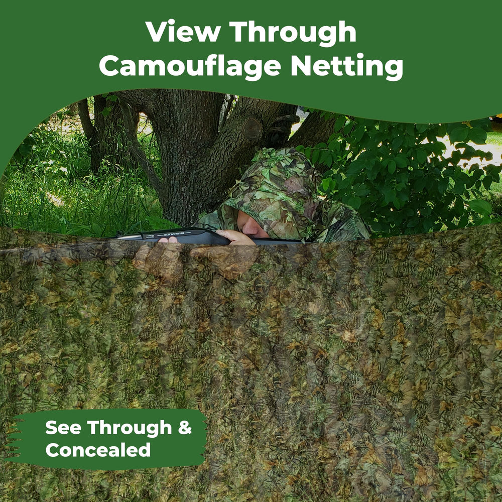 AYIN camo netting closeup leaf texture helps blend into forest environments
