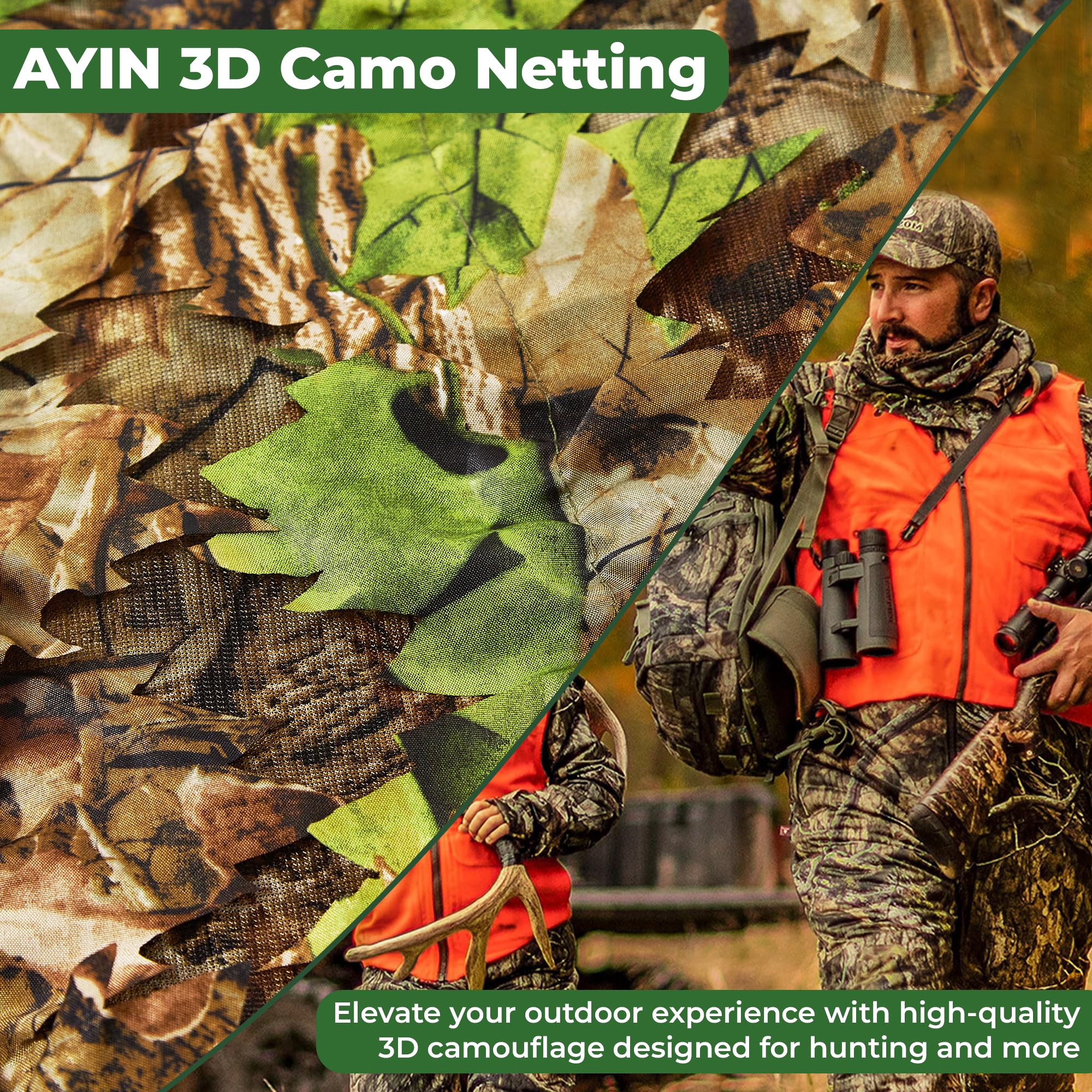 AYIN Camo Netting cut-to-size feature enables custom helmet covers or curtains