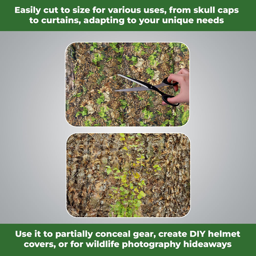 AYIN Camo Netting nylon loops attachment enables secure pole or tree mounting
