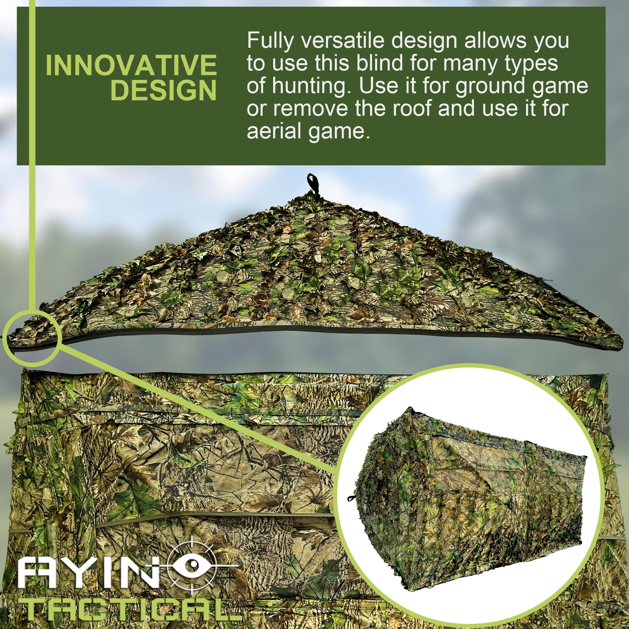 AYIN See Trough hub frame durable construction for all-season hunts.