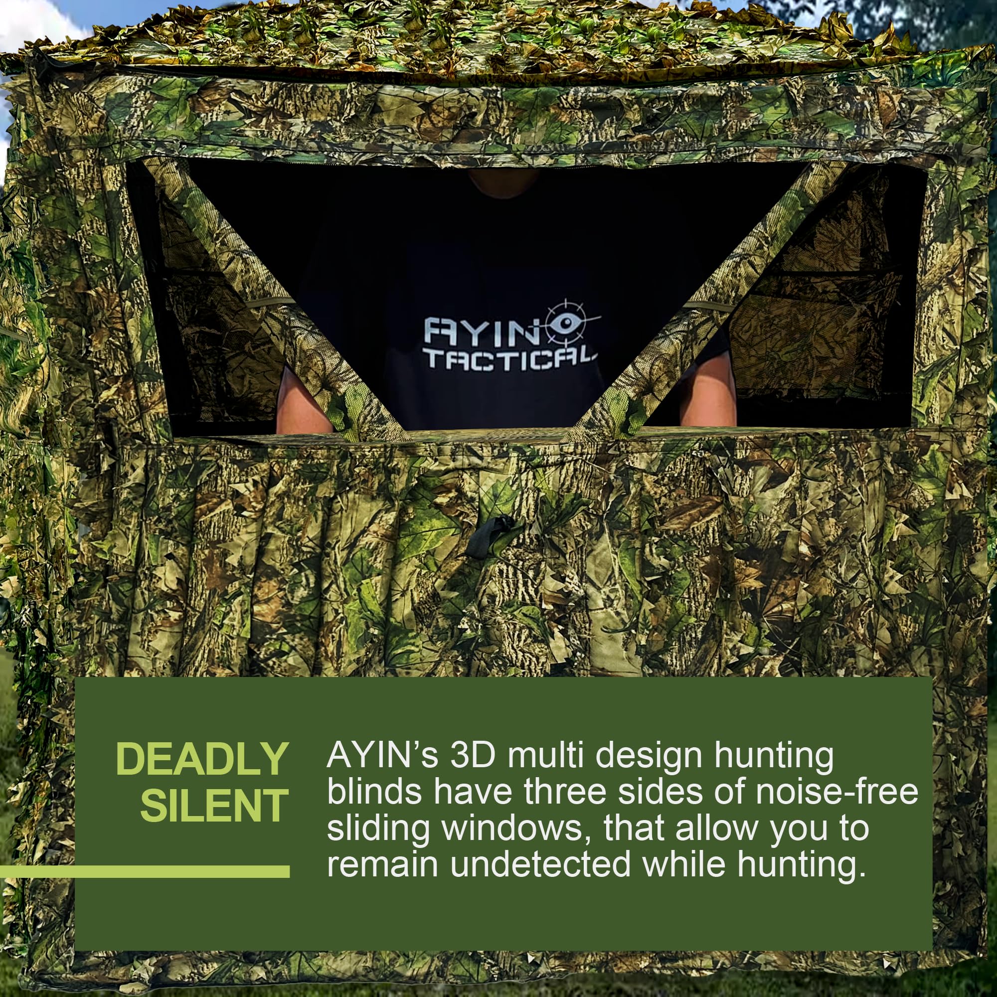 AYIN See Trough pop-up ground blind setup demonstrates quick deployment.