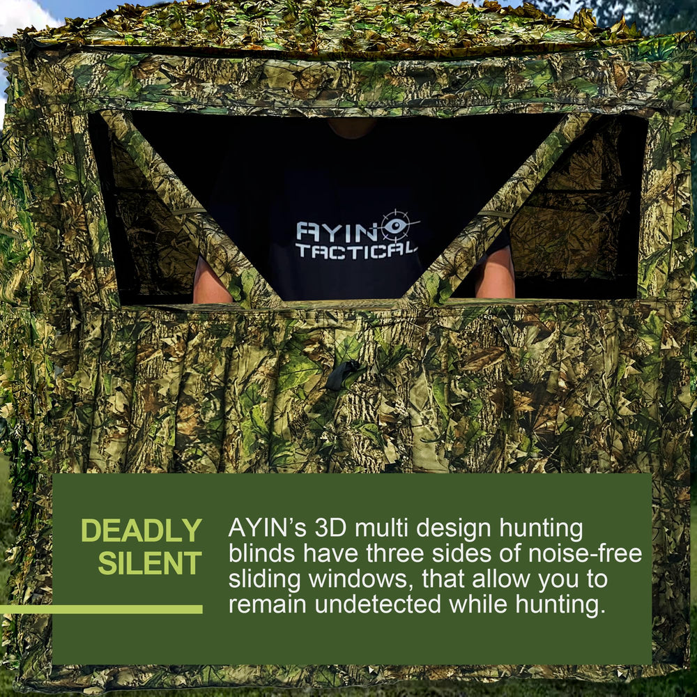 AYIN See Trough pop-up ground blind setup demonstrates quick deployment.