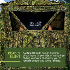 AYIN See Trough pop-up ground blind setup demonstrates quick deployment.