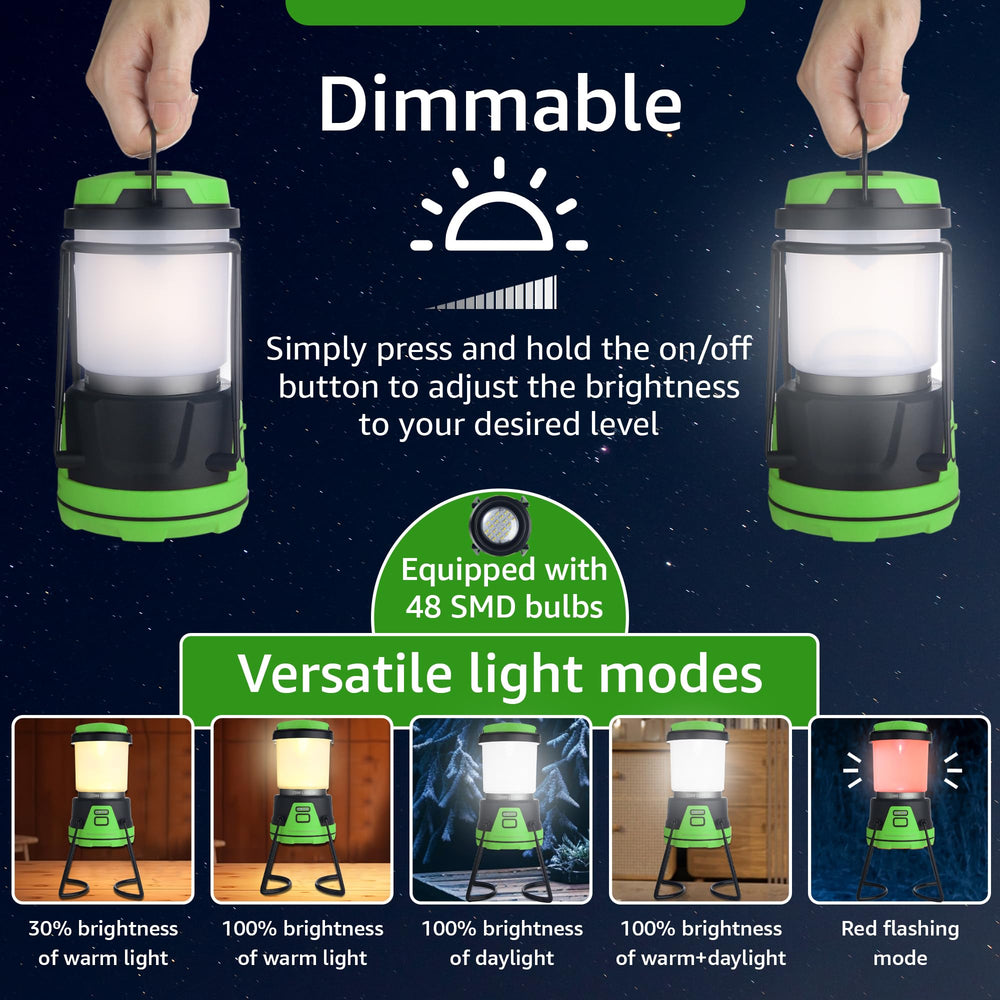 AYL rechargeable LED camping lantern built-in power bank enables phone charging during outages