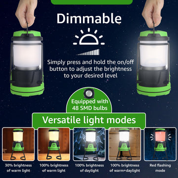 AYL rechargeable LED camping lantern foldable-stands keep light elevated above water