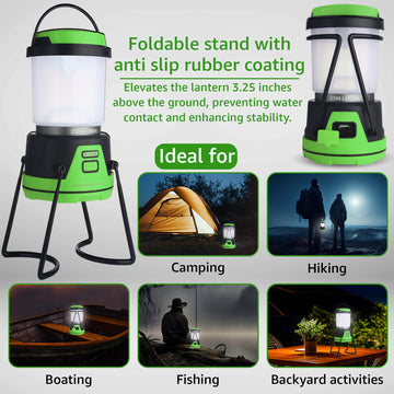 AYL rechargeable LED camping lantern foldable-stands keep light elevated above water