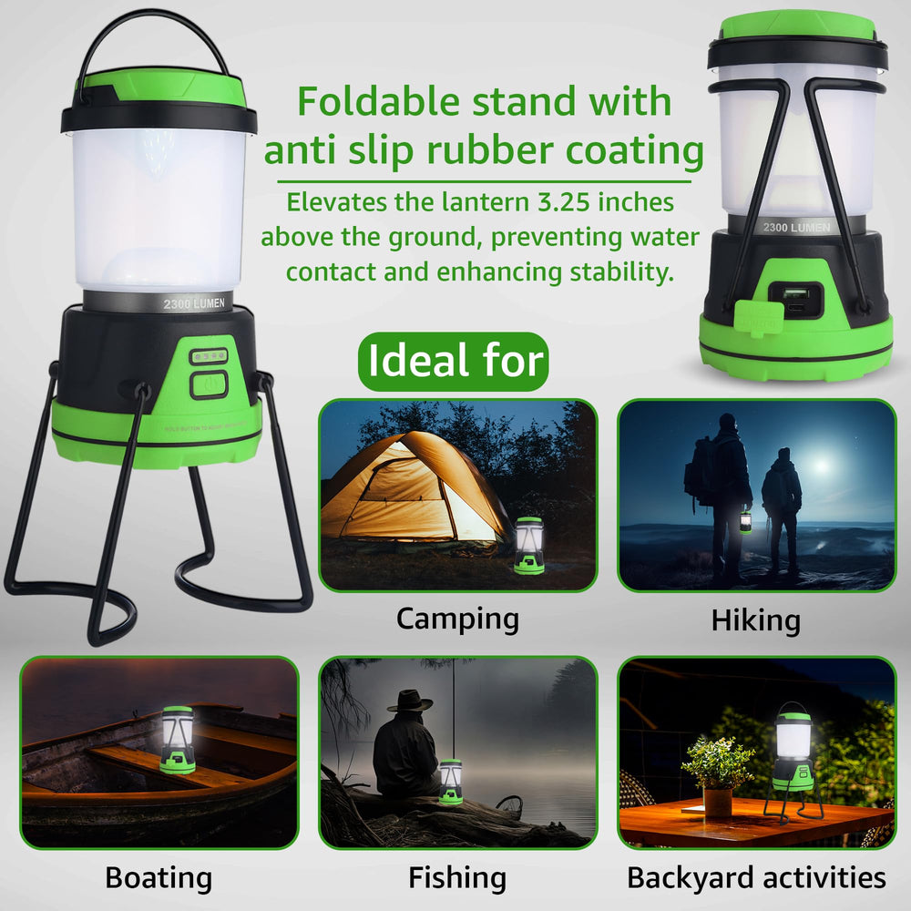 AYL rechargeable LED camping lantern slip-proof-handle ensures hands-free lighting and easy hanging