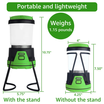 AYL rechargeable LED camping lantern slip-proof-handle ensures hands-free lighting and easy hanging