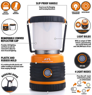 AYL lantern features a slip-proof handle for easy hanging.