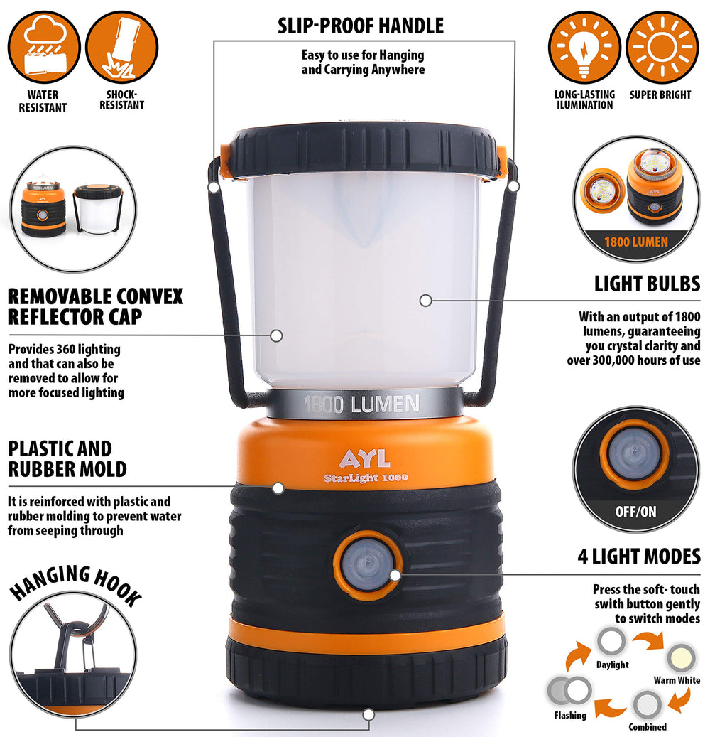 AYL lantern features a slip-proof handle for easy hanging.