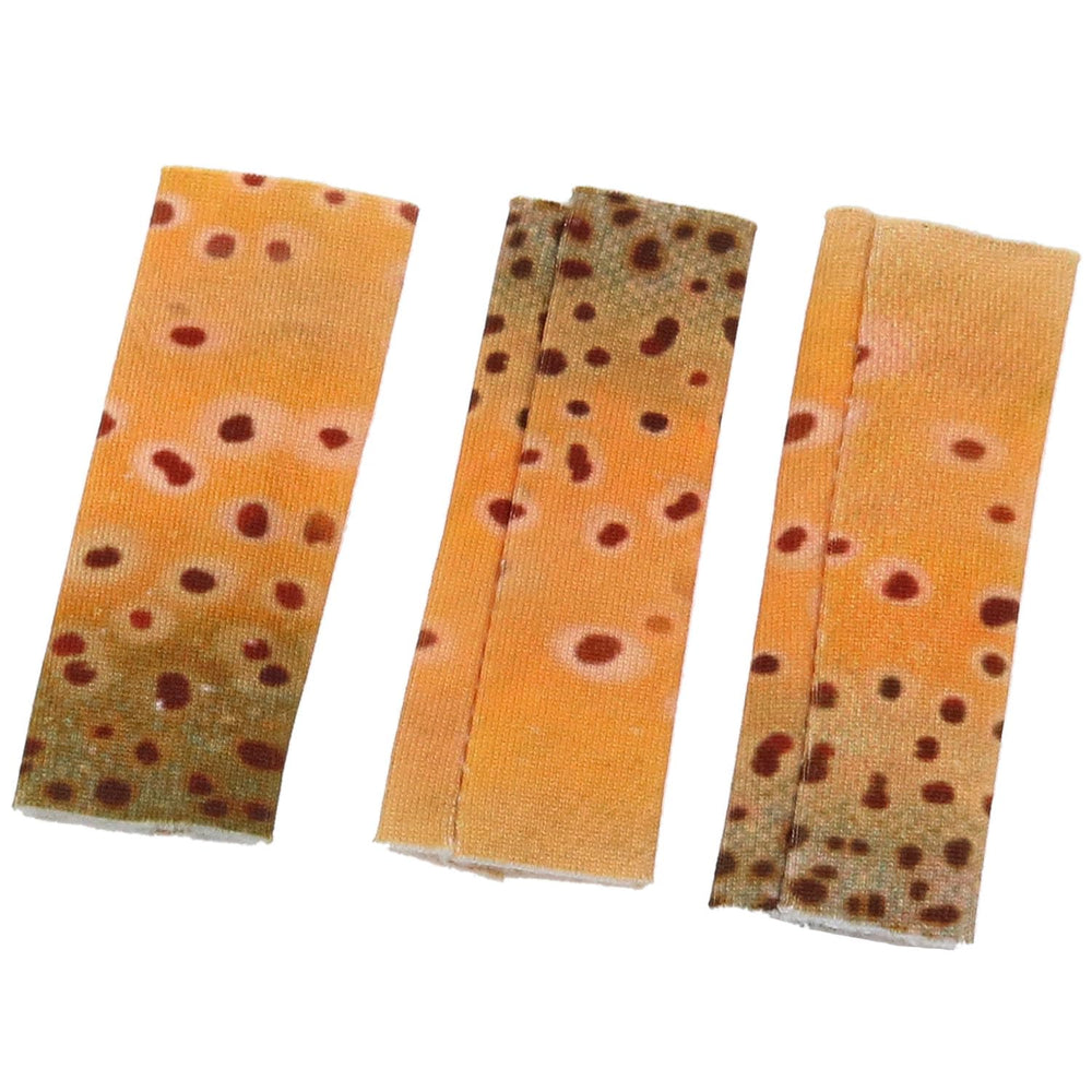 AYLIFU 3 PCS Fly Fishing Finger Protector - yellow fish skin pattern, front view