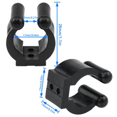 Close-up of plastic fishing rod clip showing durable material