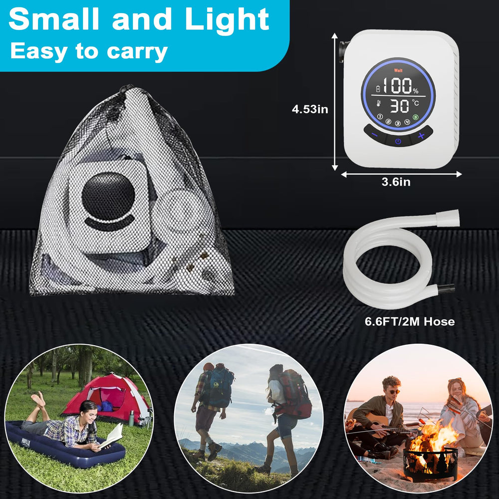 AYWOHA camping shower demonstrates outdoor use at beach or campsite