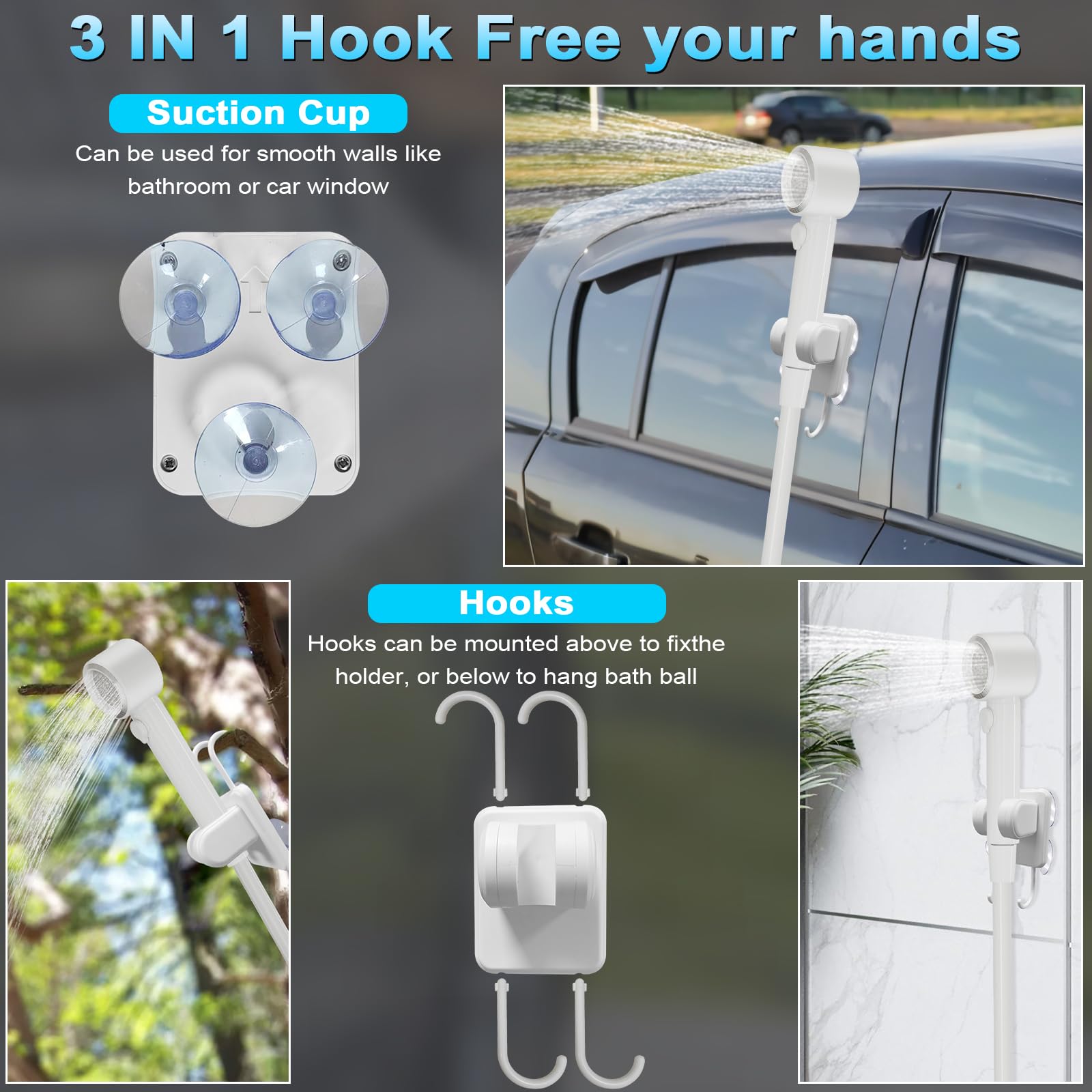 AYWOHA camping shower portable setup ready for backpacking trips
