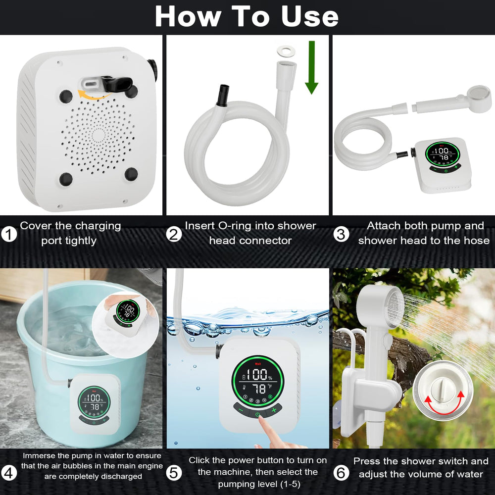 AYWOHA camping shower water source versatility for sink or bucket rinses