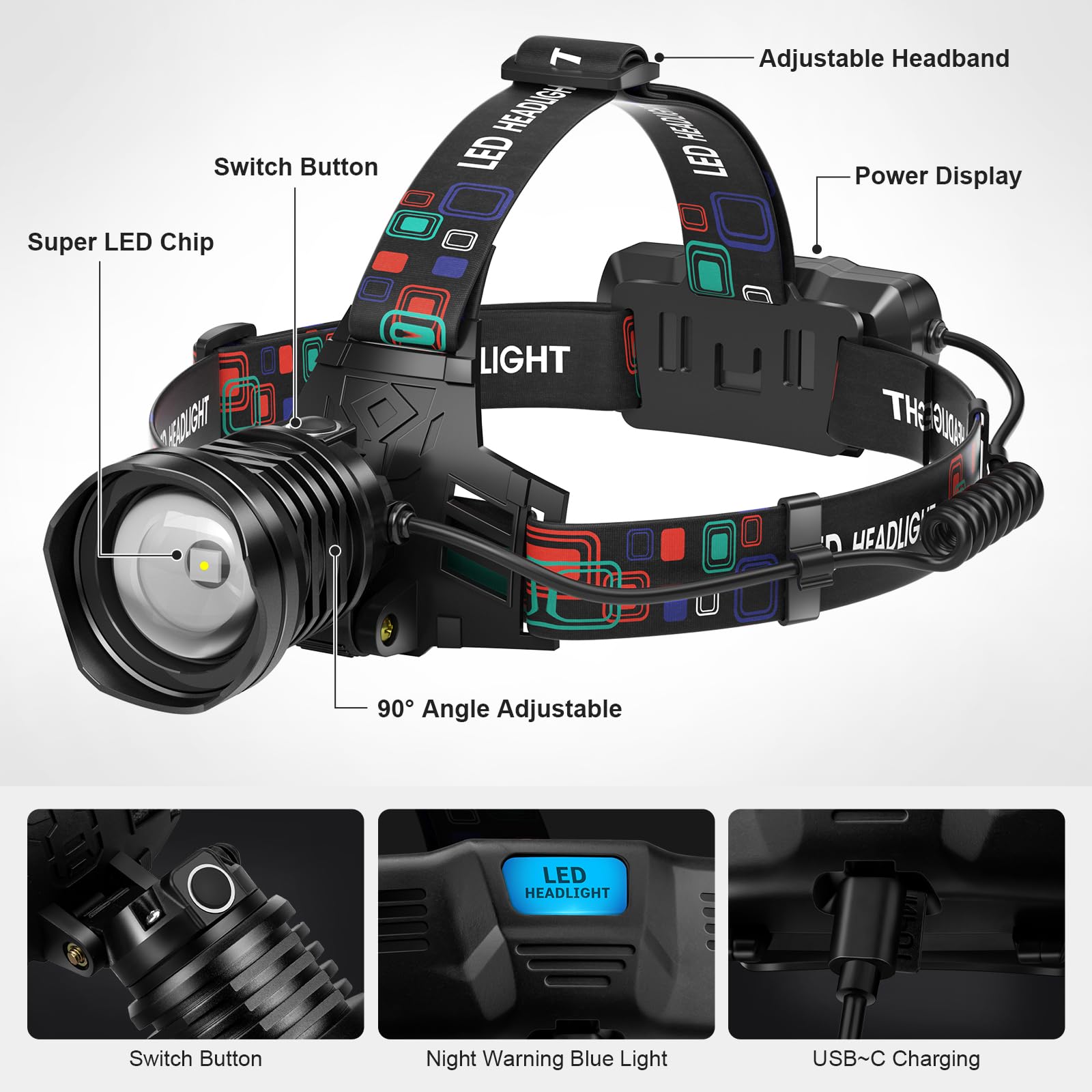 Azamine headlamp in camping scenes boosts nighttime visibility.