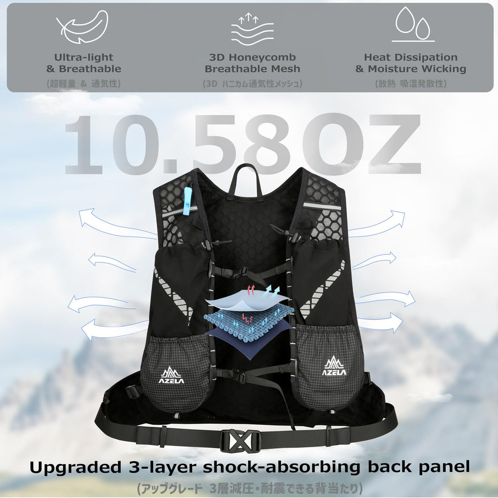 Azarxis 18L daypack storage demonstrates organized pockets and hydration space
