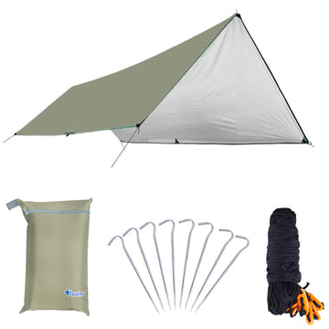 Azarxis hammock rain fly pack fold shows compact shelter ready for quick setup