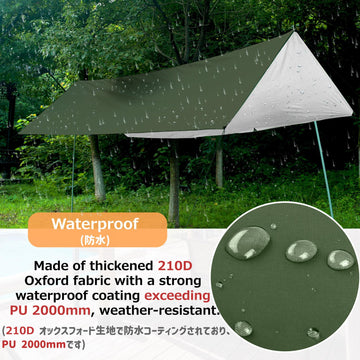 Azarxis rain fly reinforced eight-point system promises rugged durability during mountaineering