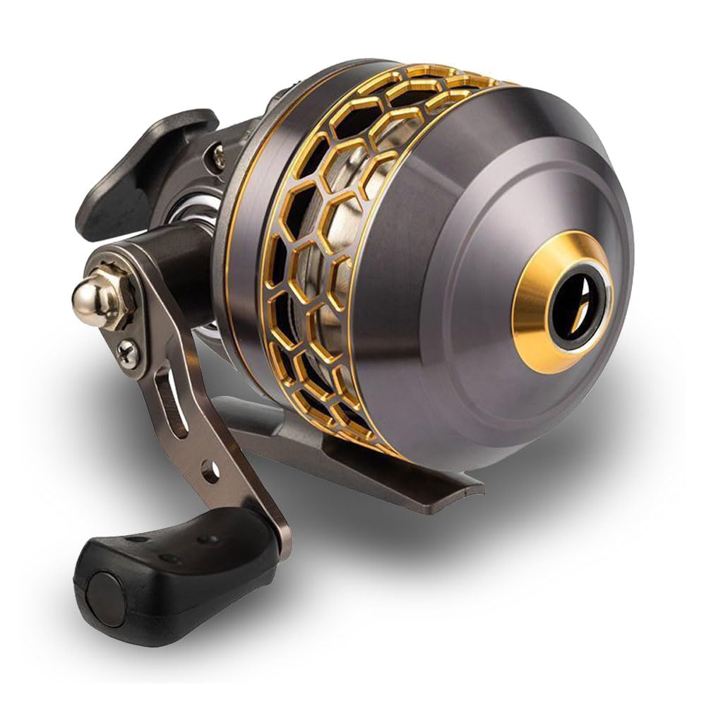 azevqos fy4000 spincast reel front cover with aluminum alloy finish for durable, upscale look.