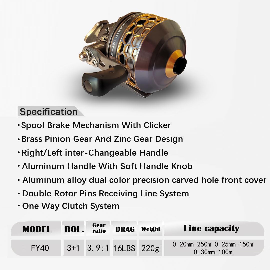 azevqos fy4000 spincast reel push button cast enables easy release.