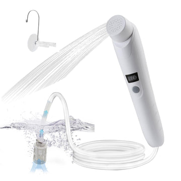 AZXJC IPX6 waterproof shower handles splash during beach use.