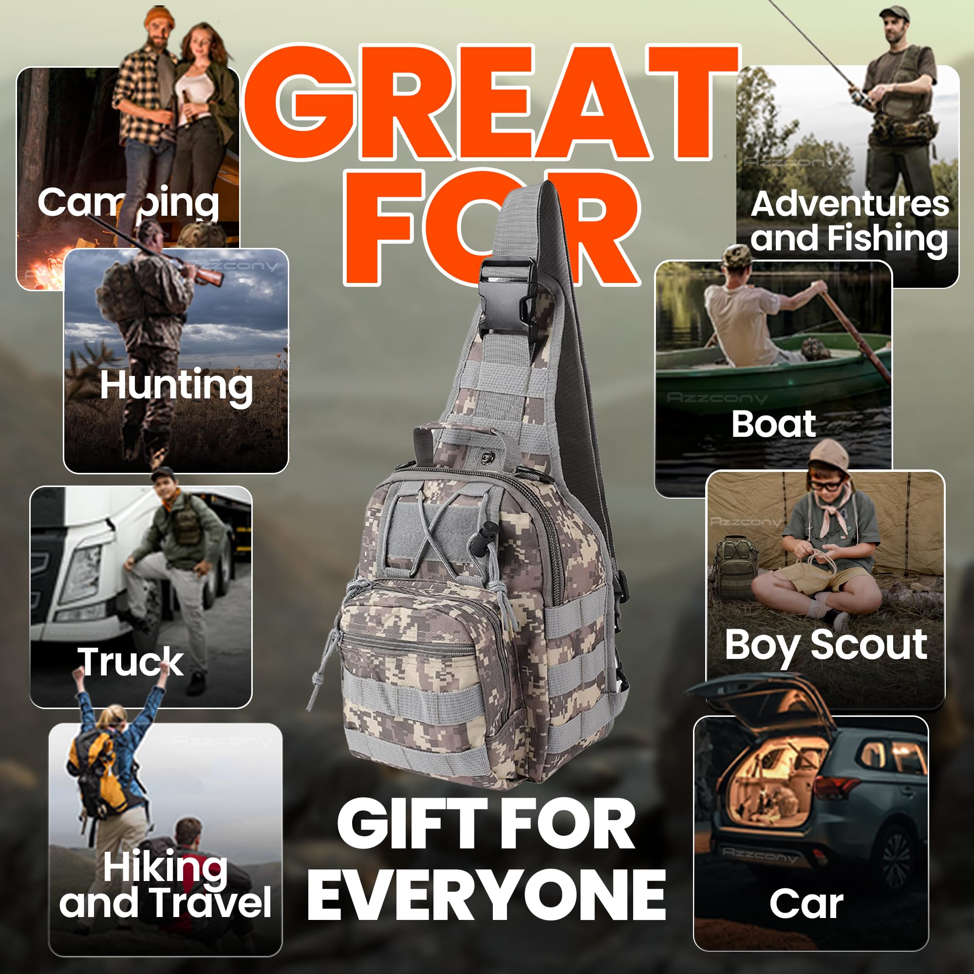Azzcony tactical MOLLE pouch keeps gear organized and within reach.